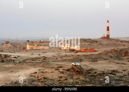 Diaz Point Lighthouse en Luderitz, Namibie Banque D'Images