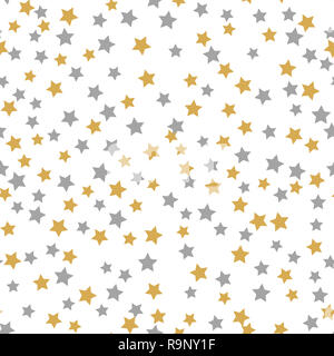 Or motif transparent stars gris sur fond blanc avec Joyeux Noël. Golden stars gris. Arrière-plan de votre Noël et Nouvel An Conception de Ba Banque D'Images