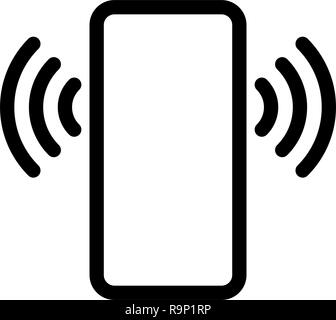 Smartphone avec icône symbole vagues - télévision simple noir - vector illustration Illustration de Vecteur