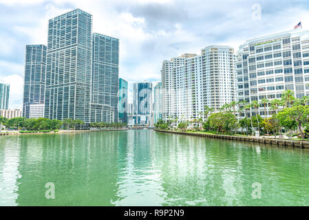 Les principaux édifices Brickell à Miami Downtown Banque D'Images