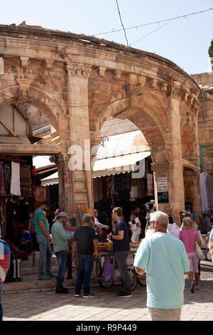 Marché Muristan Aftimos sur en quartier chrétien de la vieille ville de Jérusalem - Israël Banque D'Images