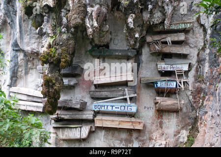 Des cercueils suspendus, Sagada Sagada, Mountain Province, Luzon, Philippines, Asie du Sud, Asie Banque D'Images