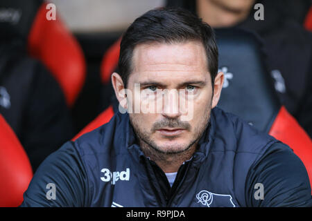 26 décembre 2018, Bramall Lane, Sheffield, Angleterre ; Sky Bet Championship, Sheffield United vs Derby ; Frank Lampard manager de Derby County Credit : Mark Cosgrove/News Images images Ligue de football anglais sont soumis à licence DataCo Banque D'Images