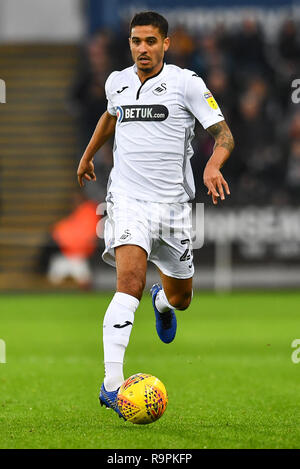 26 décembre 2018, stade Liberty, Swansea, Pays de Galles ; Sky Bet Championship, Swansea contre Aston Villa ; Kyle Naughton de Swansea City Crédit : Craig Thomas/News Images images Ligue de football anglais sont soumis à licence DataCo Banque D'Images