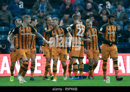 Hull City's Jackson Irvine célèbre marquant le premier but 26 décembre 2018, Deepdale, Preston, England ; Sky Bet Championship, Preston North End vs Hull City ; Credit : Terry Donnelly/News Images images Ligue de football anglais sont soumis à licence DataCo Banque D'Images