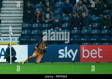 Hull City's Jackson Irvine célèbre marquant le premier but 26 décembre 2018, Deepdale, Preston, England ; Sky Bet Championship, Preston North End vs Hull City ; Credit : Terry Donnelly/News Images images Ligue de football anglais sont soumis à licence DataCo Banque D'Images