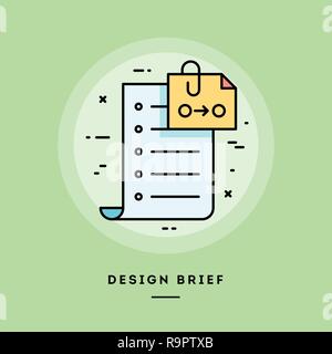Bref du Client, version plate fine ligne bannière. Vector illustration. Illustration de Vecteur
