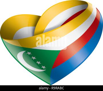 Comores drapeau, vector illustration sur fond blanc Illustration de Vecteur