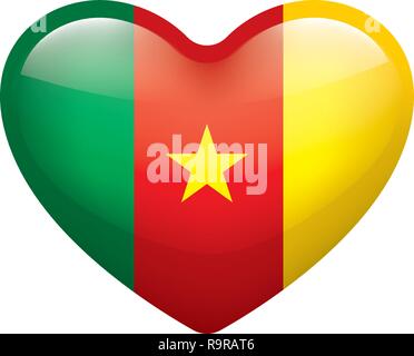 Drapeau du Cameroun, vector illustration sur fond blanc Illustration de Vecteur