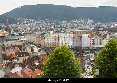 Vue sur la ville de Bergen, Norvège Banque D'Images
