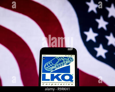 26 décembre 2018 - Kiev, Ukraine - LKQ Corporation vu le logo affiché sur un téléphone intelligent. (Crédit Image : © Igor Golovniov/SOPA des images à l'aide de Zuma sur le fil) Banque D'Images