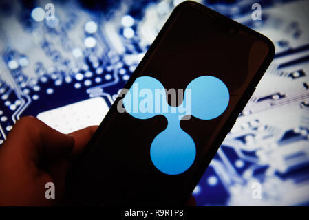 Cracovie, Pologne. 28 Dec, 2018. Logo d'ondulation est vu sur un téléphone mobile Android. Credit : Omar Marques/SOPA Images/ZUMA/Alamy Fil Live News Banque D'Images