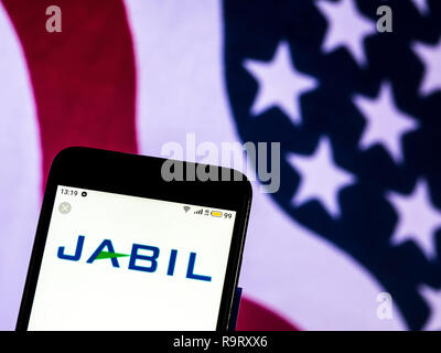 18 décembre 2018 - Kiev, Ukraine - Jabil logo de l'entreprise vu affichée sur un téléphone intelligent. (Crédit Image : © Igor Golovniov/SOPA des images à l'aide de Zuma sur le fil) Banque D'Images