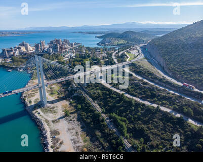 Le pont de Chalkida en Grèce Banque D'Images