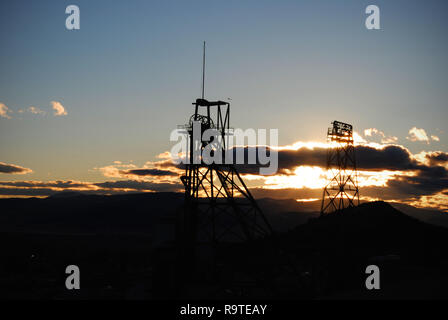 Chevalement au mt con en butte mt Banque D'Images