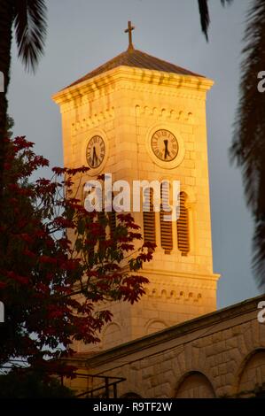 L'Église du Christ à Nazareth au coucher du soleil Banque D'Images