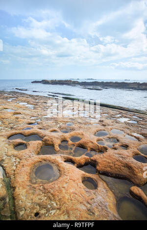 Décor de Yehliu geopark à New Taipei, Taiwan. Banque D'Images