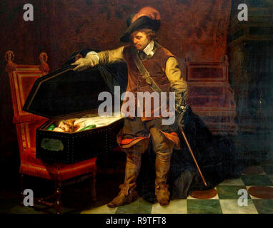 Cromwell et le cadavre de Charles Ier - Paul Delaroche, 1831 Banque D'Images