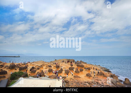 Nouveau Taipei, Taiwan - le 21 novembre 2018 : Paysages de Yehliu geopark à Taiwan. C'est le monument international à New Taipei City de Taiwan, amazing Banque D'Images