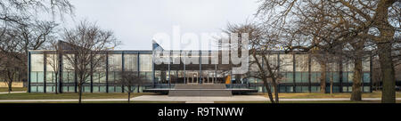 L'extérieur de l'Hôtel de la Couronne sur le campus de l'IIT, conçu par Mies van der Rohe Banque D'Images