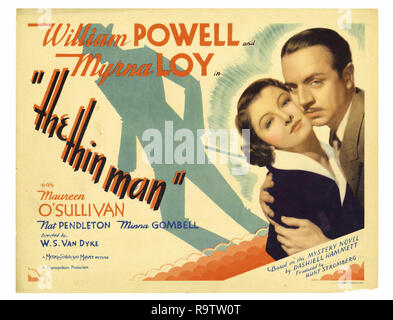 L'homme mince (MGM, 1934). Carte Hall / William Powell, Myrna Loy référence #  33635 Fichier 931THA Banque D'Images