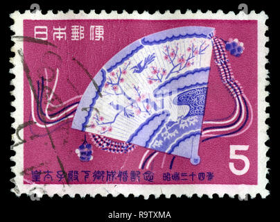 Timbre-poste du Japon dans le mariage du prince héritier Akihito et de Michiko Princess série émise en 1959 Banque D'Images