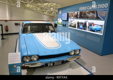 1973 Ford Capri 3100 à la British Motor Museum, Gaydon, Warwickshire, Royaume-Uni. Restauré par TV show Location de SOS. Banque D'Images