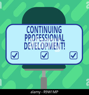La main conceptuel montrant un développement professionnel continu. Photo d'affaires mettant en valeur le maintien et l'amélioration des connaissances Blank Rectangul Banque D'Images