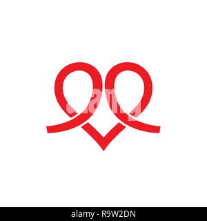 Icône de cœur logo vector, coeur logo, forme de coeur, l'amour, le Cœur du concept de logo logo, icône de Cœur, l'amour, de la santé ou votre médecin et les relations, symbole vecteur cardiaque Illustration de Vecteur