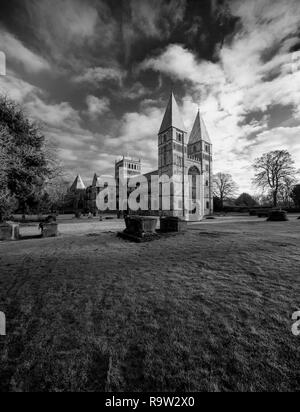 Southwell Minster, Southwell, Nottinghamshire, Angleterre, décembre 2018, à l'Ouest avant de Southwell Minster Banque D'Images