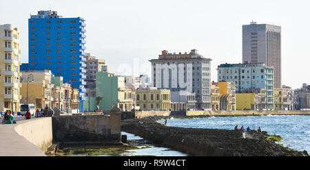 Le Malecon front de mer à La Havane, Cuba. Banque D'Images