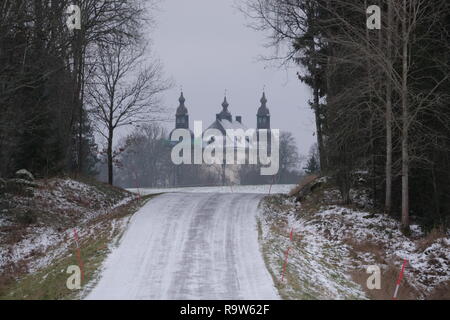 Linkoping, Suède, océan, le 21 décembre 2018, vue de l'Ekenas Ekenäs, château slott en suédois, pendant un jour de neige Banque D'Images