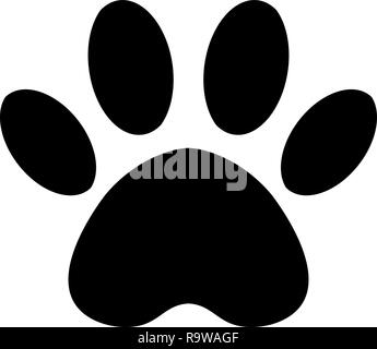 Trace du chat. Paw vecteur icône d'impression. Patte d'un animal, des empreintes de chien. Illustration de Vecteur