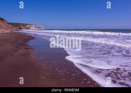 Yaverland, la baie de Sandown, Sandown, Isle of Wight, UK Banque D'Images