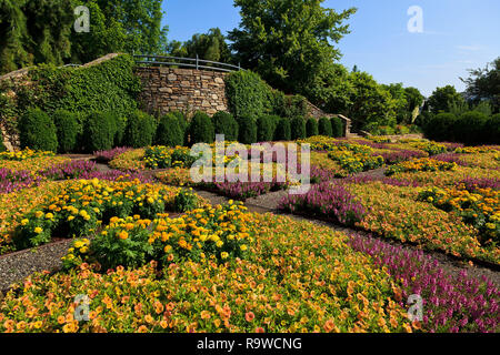 Courtepointe à motifs jardin à Asheville en Caroline du Nord Banque D'Images