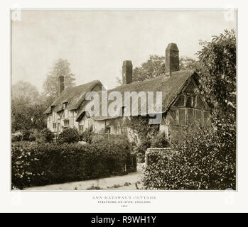 Anne Hathaway's Cottage, Stratford-On-Avon, England, Angleterre, 1893 Photographie Ancienne Banque D'Images