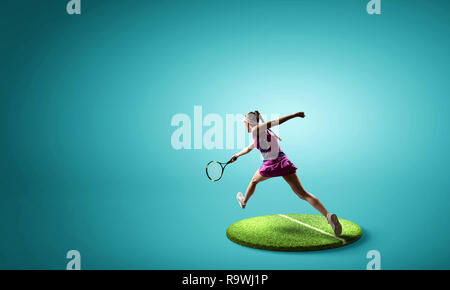 Grand joueur de tennis. Technique mixte Banque D'Images