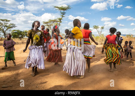 Meskel danse d'Arba Minch, Ethiopie Banque D'Images