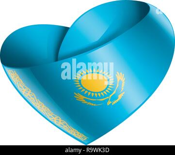 Kazakhstan drapeau, vector illustration sur fond blanc Illustration de Vecteur