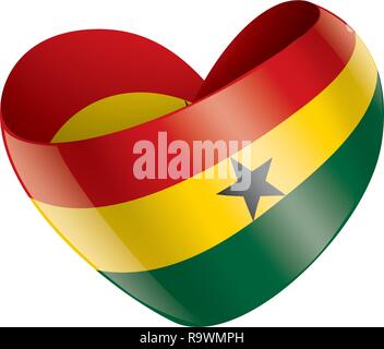 Drapeau du Ghana, vector illustration sur fond blanc Illustration de Vecteur