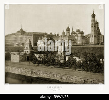 Le Kremlin, Moscou, Russie, Fédération de, 1893 Photographie Ancienne Banque D'Images