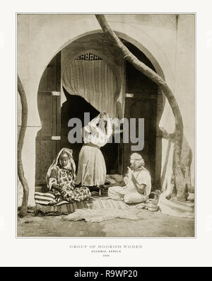 Groupe des femmes maures, Algérie, Afrique, Afrique de l'Antique, 1893 Photographie Banque D'Images