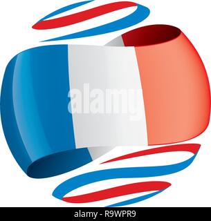 France drapeau, vector illustration sur un fond blanc. Illustration de Vecteur