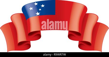 Drapeau Samoa, vector illustration sur un fond blanc. Illustration de Vecteur