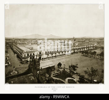 Panorama de la ville de Mexico, Mexique, 1893 Photographie Ancienne Banque D'Images