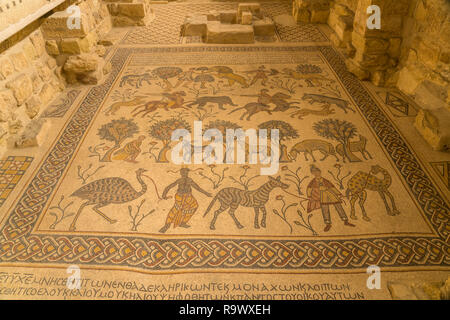 Moses-Gedächtniskirche Mosaik im Innenraum der auf dem Berg Nebo, Madaba, Bosnien und her ..., Asien | Mosaic à l'église du souvenir de Moïse sur le mont Nebo, Mad Banque D'Images