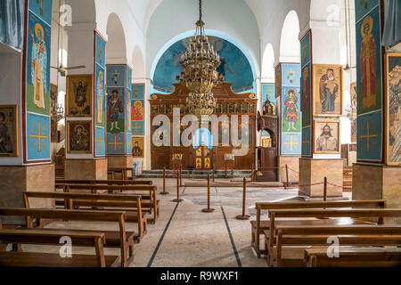 Innenraum der griechisch-orthodoxen St.-Georgs-Kirche, Madaba, Bosnien und her ..., Asien | Intérieur de la Basilique orthodoxe grec de Saint George, Madaba, Banque D'Images