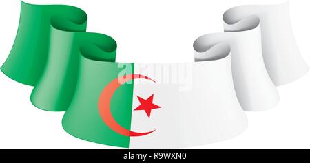 L'Algérie drapeau, vector illustration sur fond blanc Illustration de Vecteur