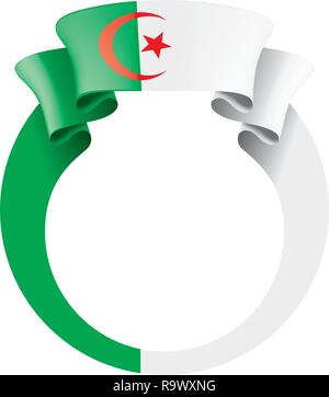 L'Algérie drapeau, vector illustration sur fond blanc Illustration de Vecteur