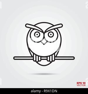 L'icône de la ligne Owl vector illustration. Symbole de connaissance et de sagesse. Illustration de Vecteur